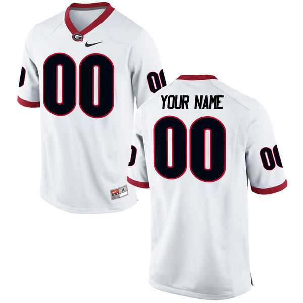 Mens Georgia Bulldogs Customized Nike White Stitched College Football 2016 NCAA Jersey->customized ncaa jersey->Custom Jersey
